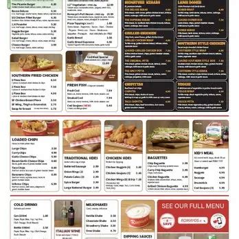 ramayuo|romayos ongar menu.